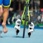 triathlete during transition 2 in a triathlon