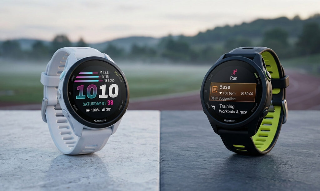 Garmin Forerunner 70 and Forerunner 170 running watches side by side
