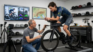 cyclist getting a professional bike fit assessment