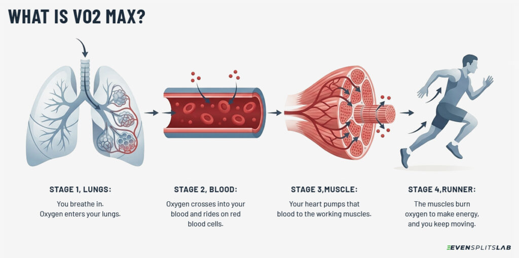 How VO2 max works, oxygen delivered to the muscles during running
