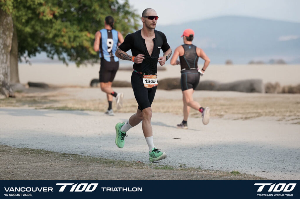 runner on the Spanish Banks seawall during the T100 Vancouver Olympic distance run