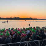 athletes waiting to get into the water during the 2026 Ironman 70.3 Washington Tri-Cities