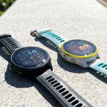 Garmin Forerunner 265 next to a newer forerunner 570